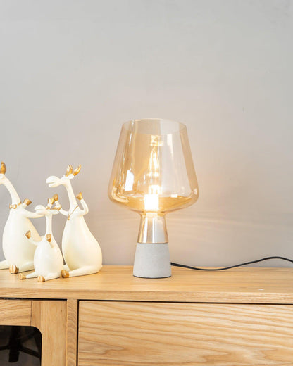 Diff Smoked Glass Table Lamp-DF8018