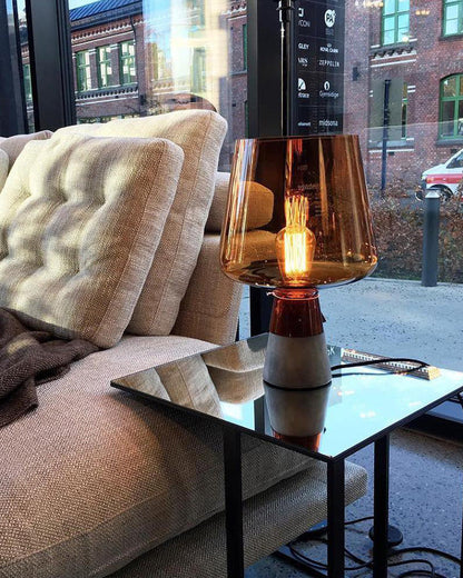 Diff Smoked Glass Table Lamp-DF8018