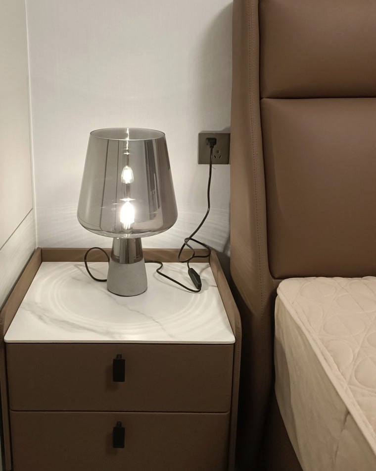 Diff Smoked Glass Table Lamp-DF8018