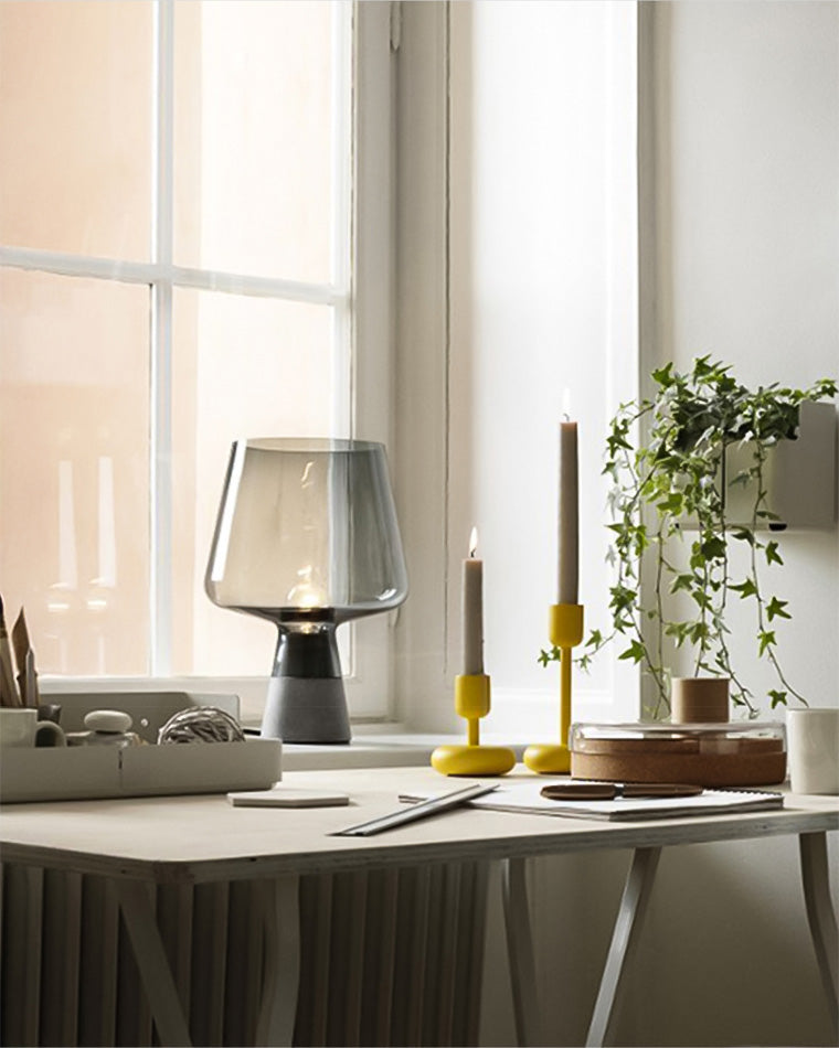 Diff Smoked Glass Table Lamp-DF8018