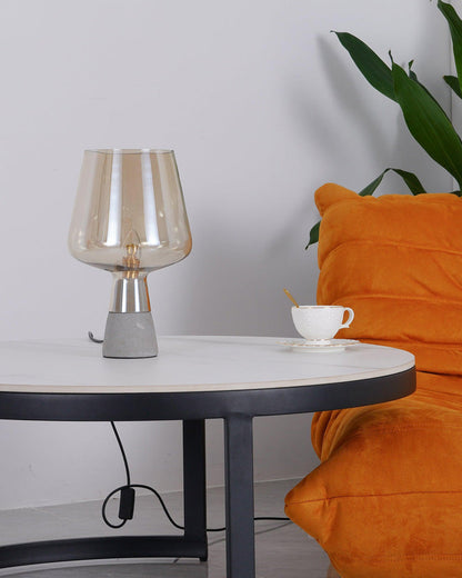 Diff Smoked Glass Table Lamp-DF8018