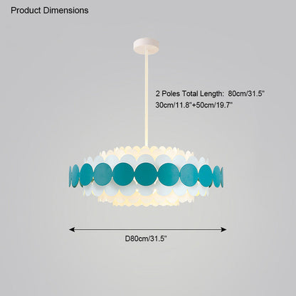 Diff Black/Blue Round Chandelier-DF2140