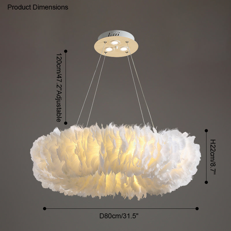 Diff Feather Circular Pendant Light-DF2060