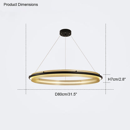 Diff Black and Gold Ring LED Chandelier-DF2119