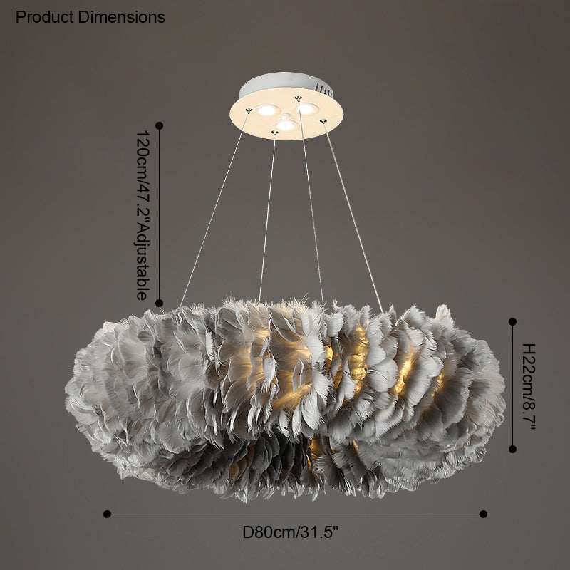 Diff Feather Circular Pendant Light-DF2060