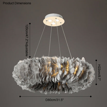 Diff Feather Circular Pendant Light-DF2060