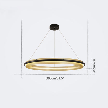 Diff Black and Gold Ring LED Chandelier-DF2119