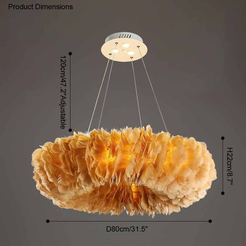 Diff Feather Circular Pendant Light-DF2060