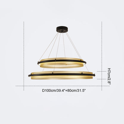 Diff Black and Gold Ring LED Chandelier-DF2119
