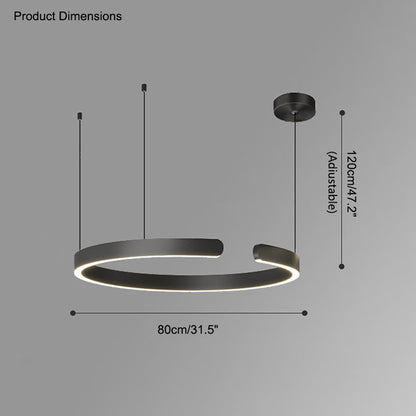 Diff Black/Gold Ring Led Chandelier-DF2009