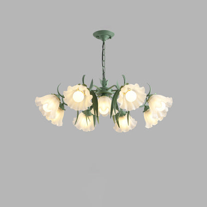 Diff Tole Flower Glass Chandelier-DF2307