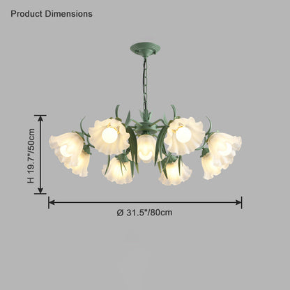 Diff Tole Flower Glass Chandelier-DF2307