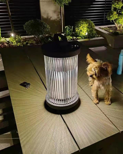 Diff Solar Pleated Glass Lantern Outdoor Light-DF9043