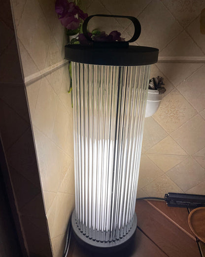 Diff Solar Pleated Glass Lantern Outdoor Light-DF9043