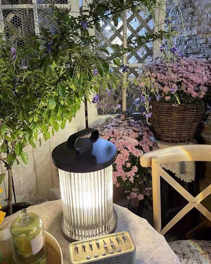Diff Solar Pleated Glass Lantern Outdoor Light-DF9043