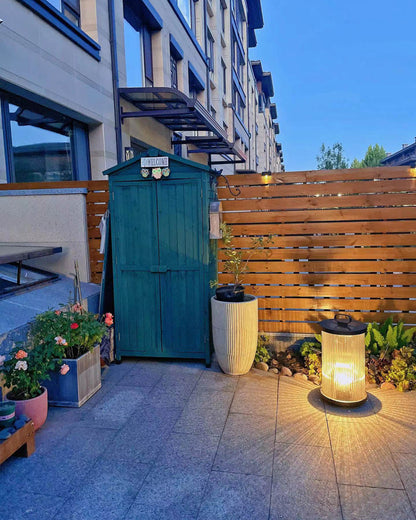 Diff Solar Pleated Glass Lantern Outdoor Light-DF9043