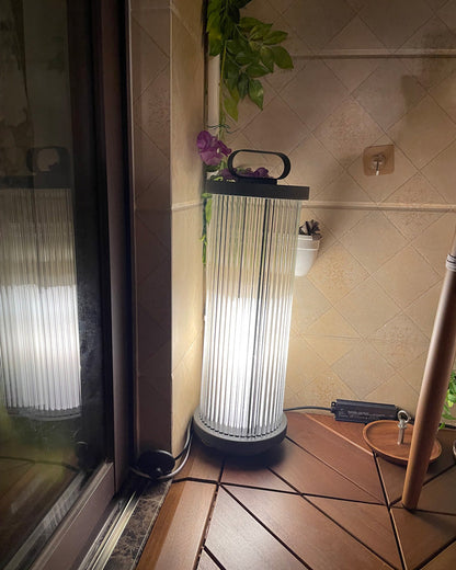Diff Solar Pleated Glass Lantern Outdoor Light-DF9043