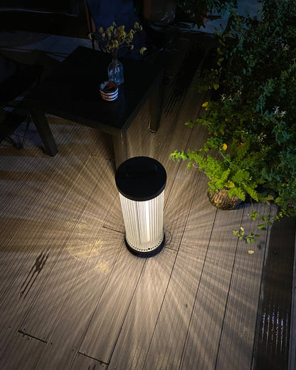 Diff Solar Pleated Glass Lantern Outdoor Light-DF9043