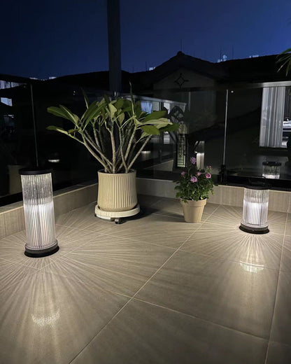 Diff Solar Pleated Glass Lantern Outdoor Light-DF9043