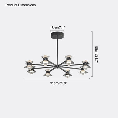 Diff 6/8/10 Light Black Brass Chandelier-DF2226