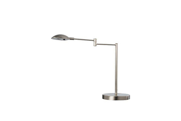 15.75" Tall" Luna" Swing Arm LED Desk Lamp, Satin Steel