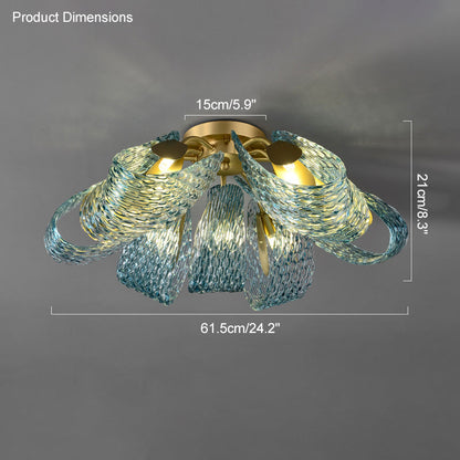 Diff Peacock Leaf Glass Chandelier-DF2213