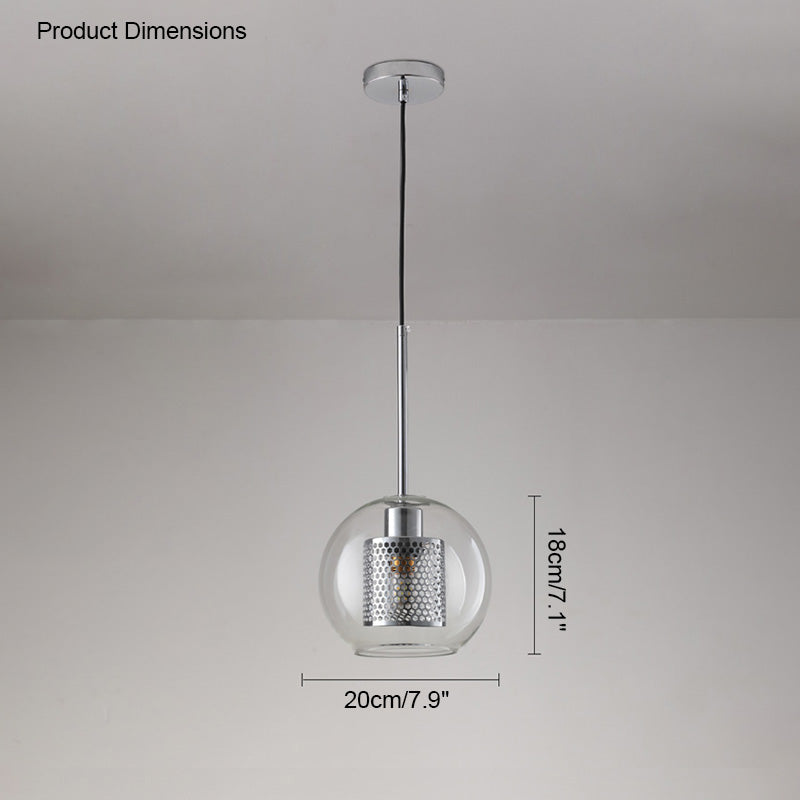 Diff Elegant Round/Cylinder Glass Pendant Light-DF2095