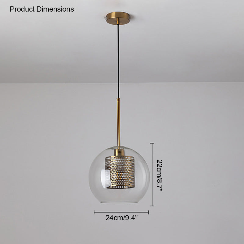 Diff Elegant Round/Cylinder Glass Pendant Light-DF2095