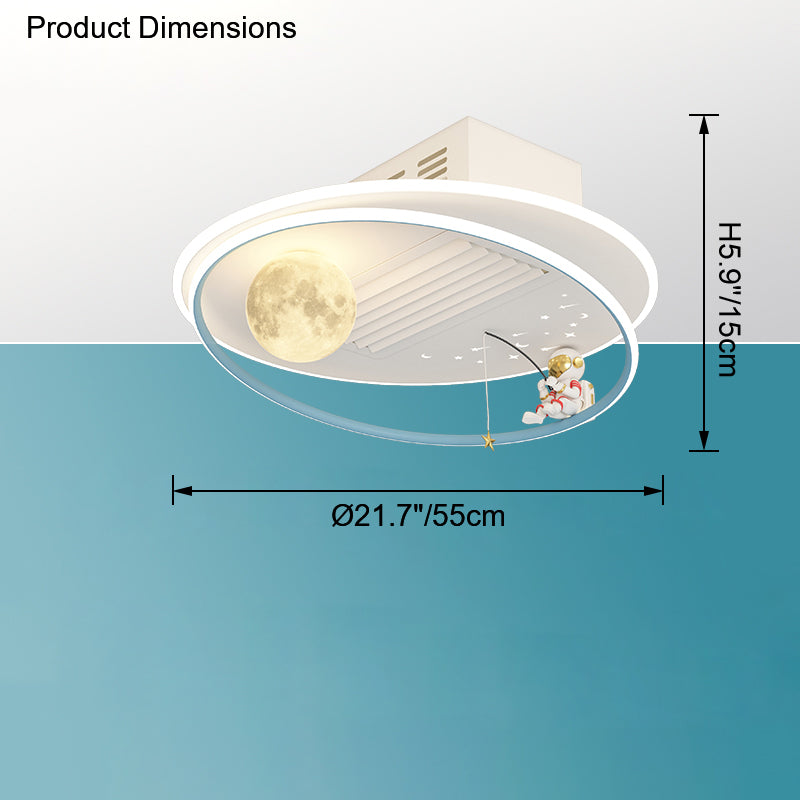 Diff Childish Low Profile Ceiling Fan with Dimmable Light-DF5056