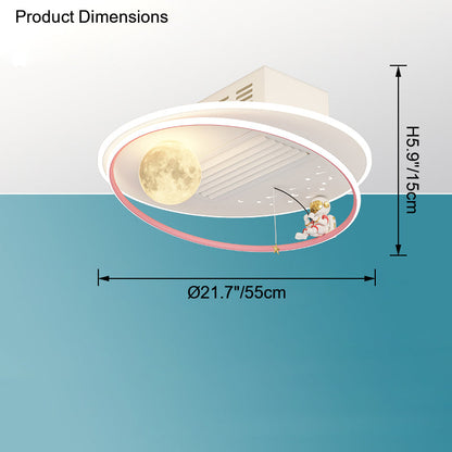 Diff Childish Low Profile Ceiling Fan with Dimmable Light-DF5056