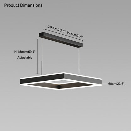 Diff Tiered Black Square Chandelier-DF2016