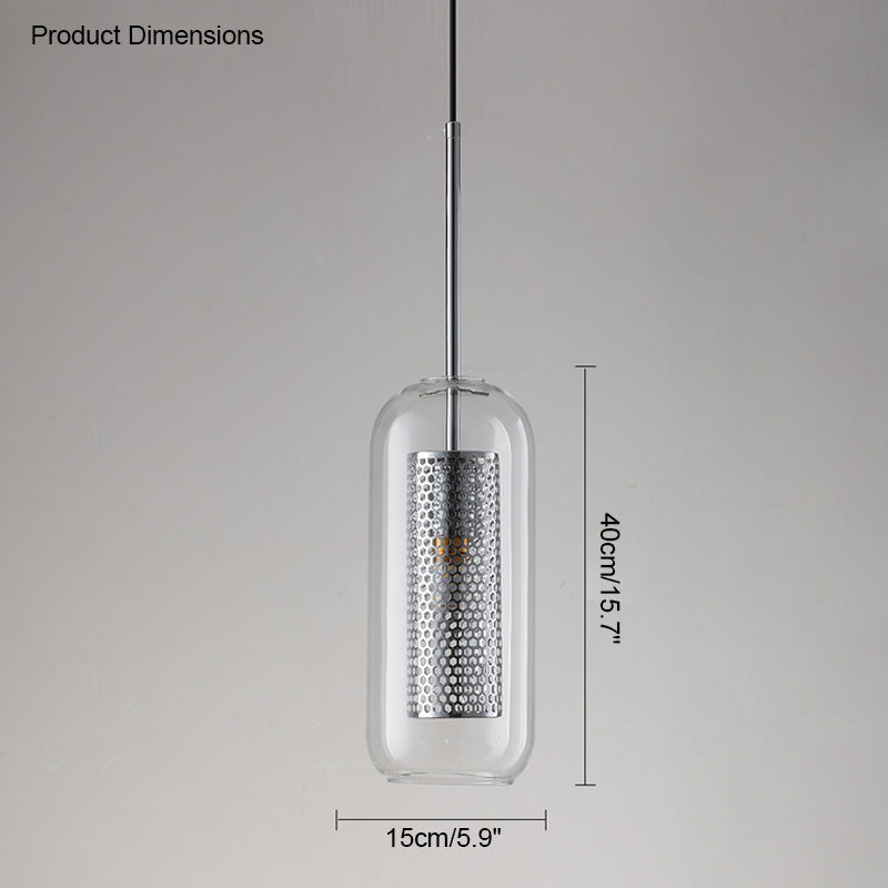 Diff Elegant Round/Cylinder Glass Pendant Light-DF2095