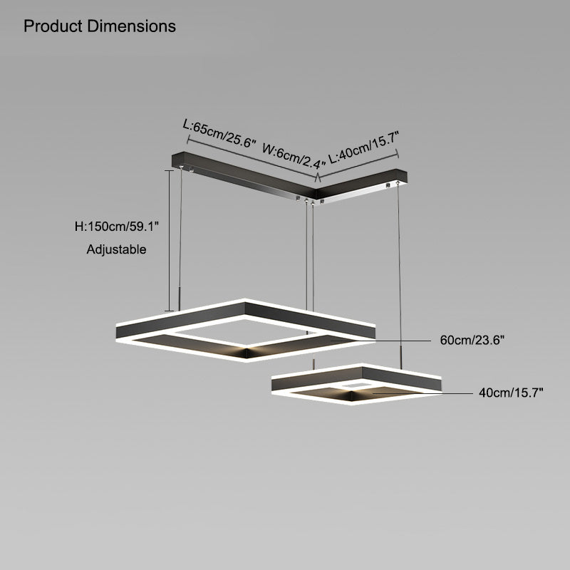 Diff Tiered Black Square Chandelier-DF2016