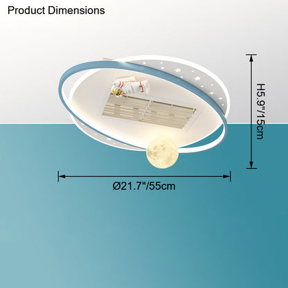 Diff Childish Low Profile Ceiling Fan with Dimmable Light-DF5056