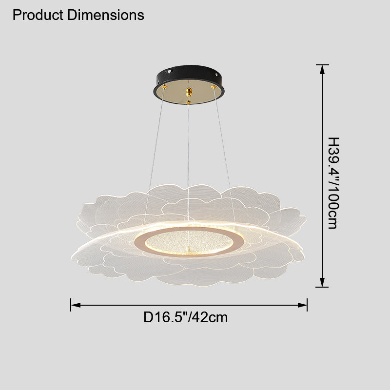 Diff Champagne Gold Acrylic Flower Chandelier-DF2275