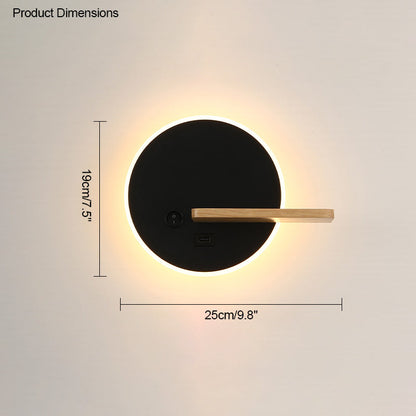 Diff Round Accent Wall Sconce with Shelf, Switch and USB-DF6084