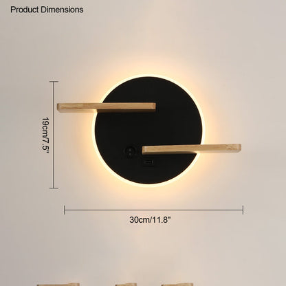 Diff Round Accent Wall Sconce with Shelf, Switch and USB-DF6084