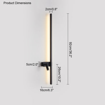 Diff Switchable Long Linear Wall Sconce with Spotlight-DF6068
