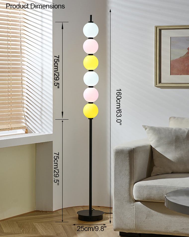 Diff Colorful Stacked Ball Dimmable Corner Floor Lamp-DF7071