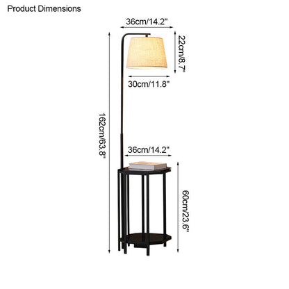 Diff Vintage Linen Floor Lamp with Charging Table-DF7064