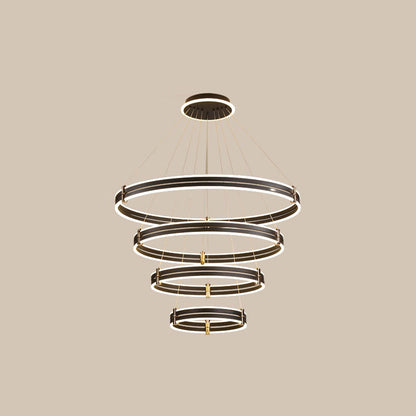Diff Tiered Black Rings Chandelier-DF2172
