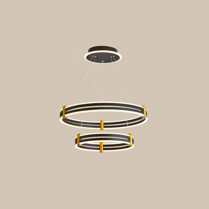 Diff Tiered Black Rings Chandelier-DF2172