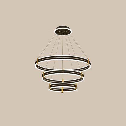 Diff Tiered Black Rings Chandelier-DF2172