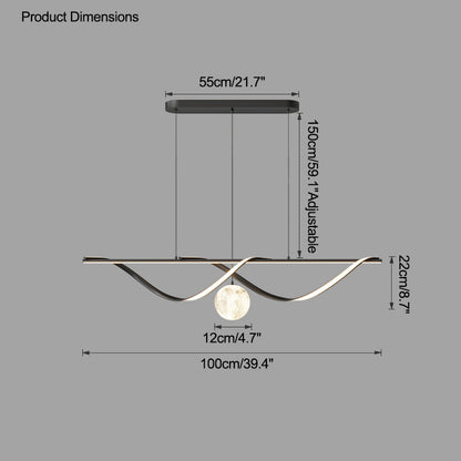 Diff Moon Sculptural Linear Chandelier-DF2239