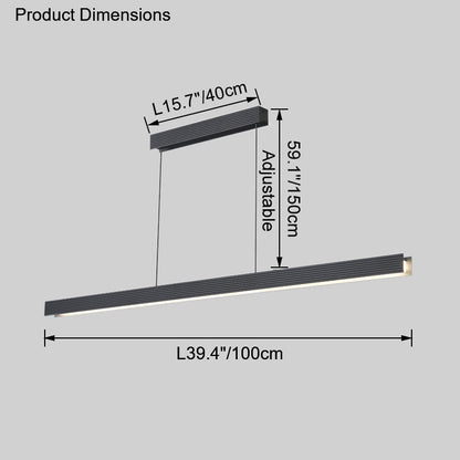 Diff Contemporary Black Linear Led Pendant Light-DF2281