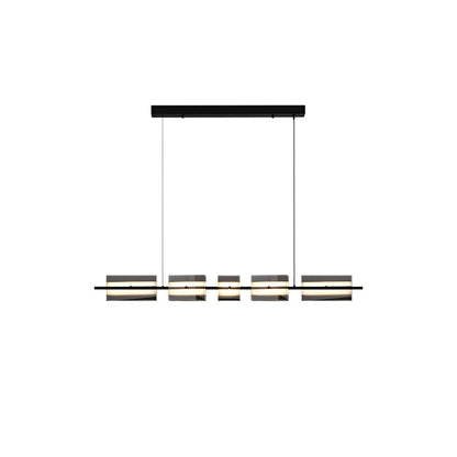 Diff Amber/Smoked Glass Linear Chandelier-DF2221