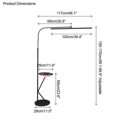 Diff Linear Reading Floor Lamp with Charging Tray-DF7061