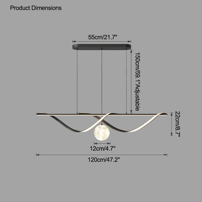 Diff Moon Sculptural Linear Chandelier-DF2239
