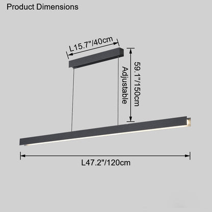 Diff Contemporary Black Linear Led Pendant Light-DF2281