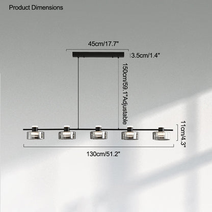 Diff Black Brass Linear Chandelier-DF2232